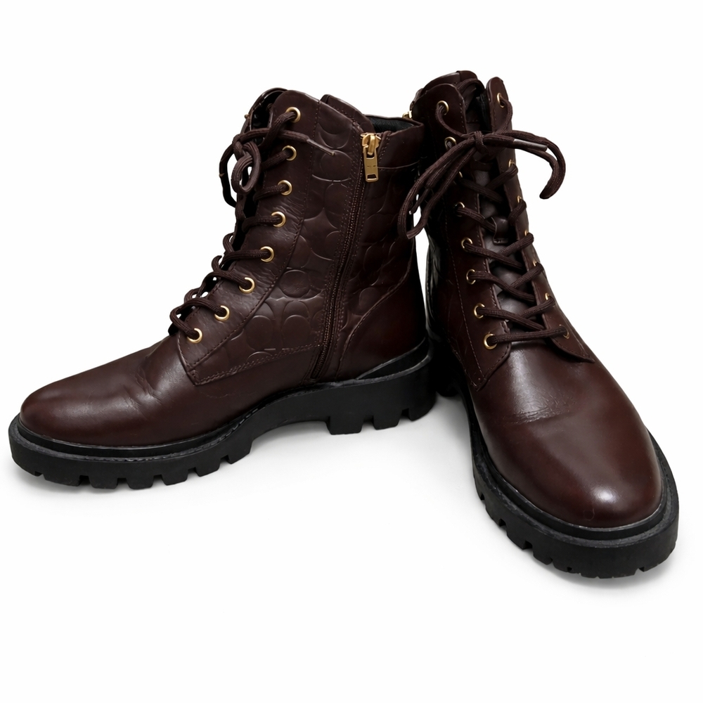 Coach Combat Boot In Signature Leather